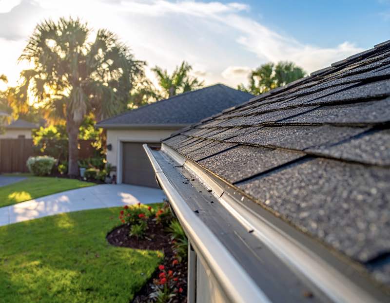 A clean gutter in Orlando FL free from debris