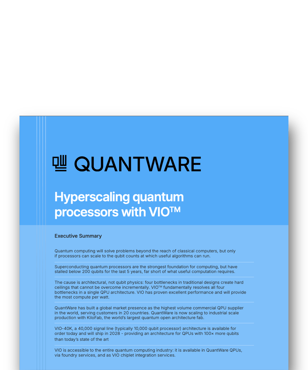 Quantware Processor About QuantWare | Building the world's most powerful quantum processors