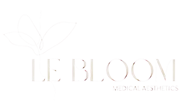 LE BLOOM Medical Aesthetics logo with a stylized flower outline.