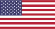 Flag of the United States with 13 horizontal red and white stripes and a blue canton with 50 white stars.