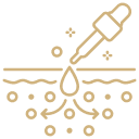 Illustration of a dropper releasing a droplet that penetrates water with bubbles rising.