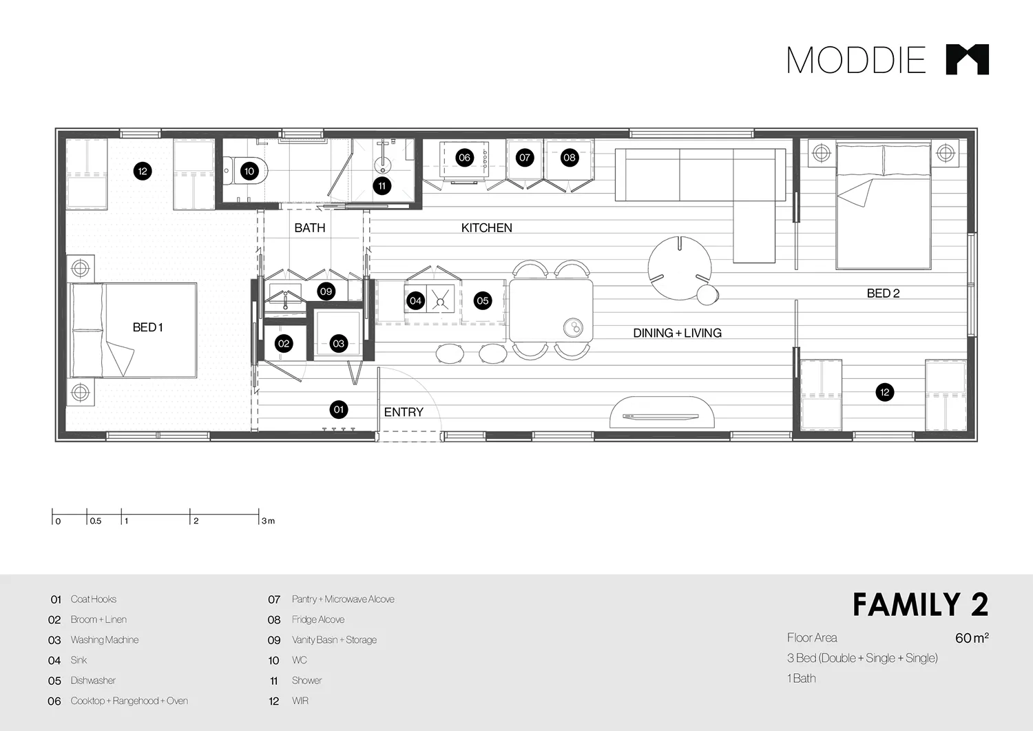 A floor plan of a small apartment.