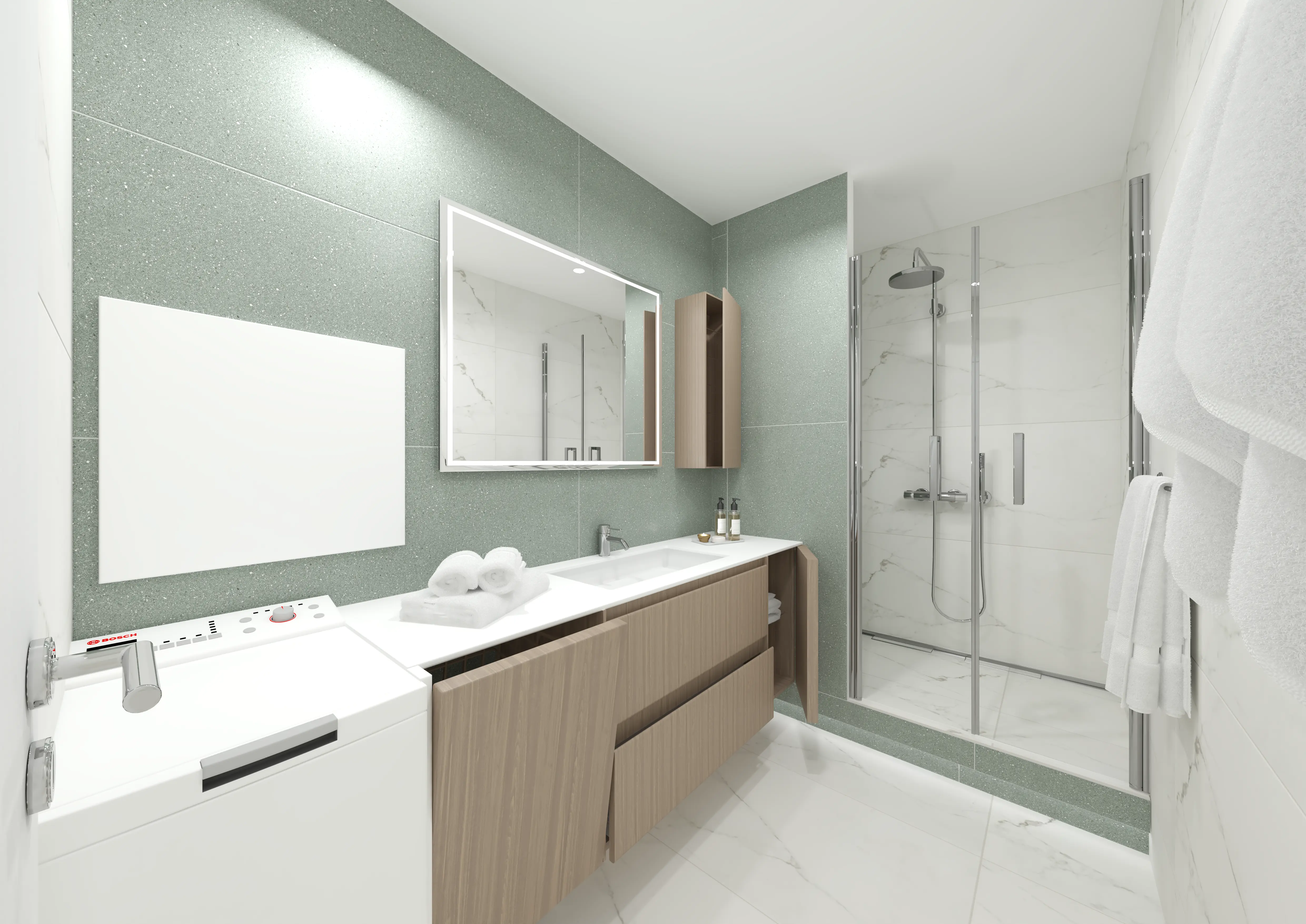 Plan de conception 3D d'une salle de bain