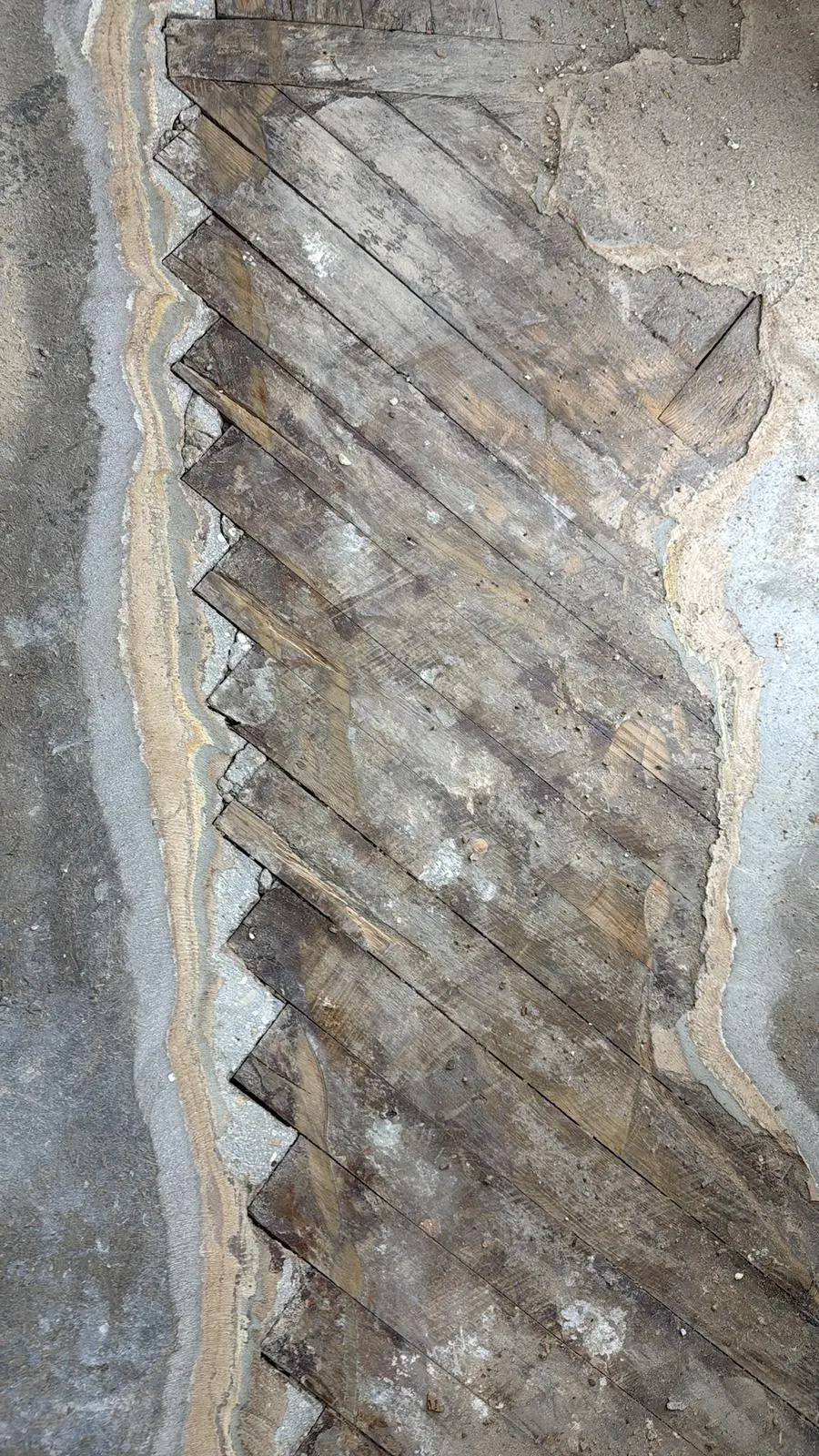 Pose d'un béton ciré au dessus d'un ancien parquet dans un appartement parisien.