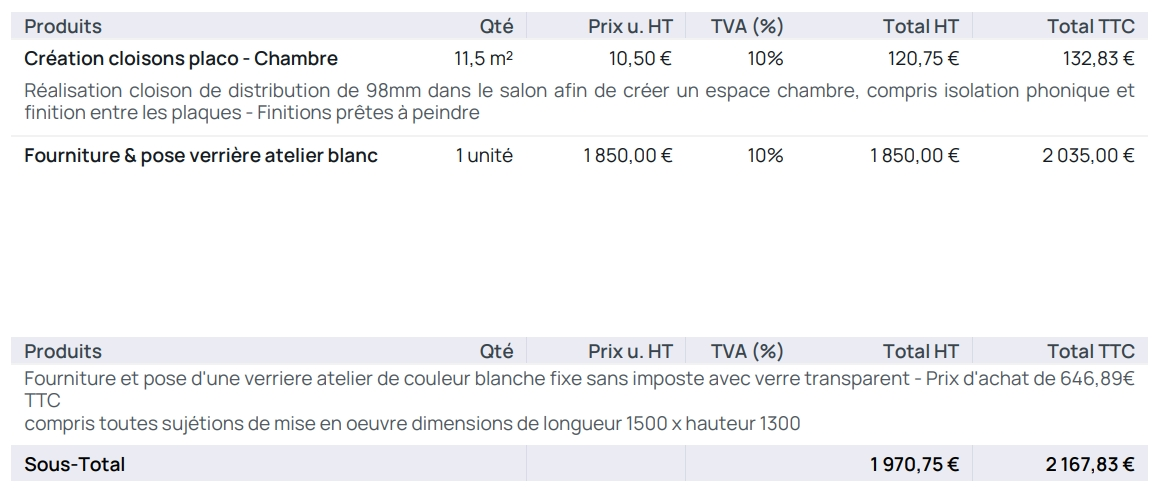 Prix pour le placo d'un appartement à Paris. 