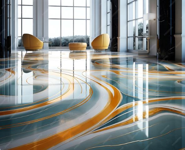 Résine epoxy salon moderne maison brokkr travaux de rénovation