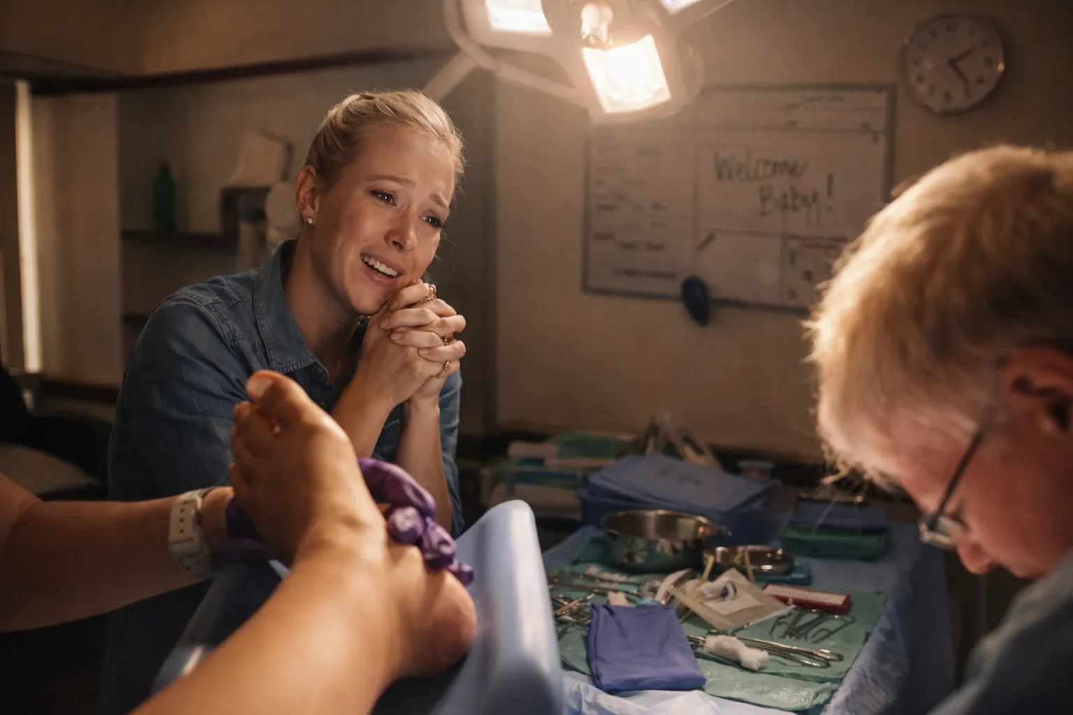 intended mother watching birth