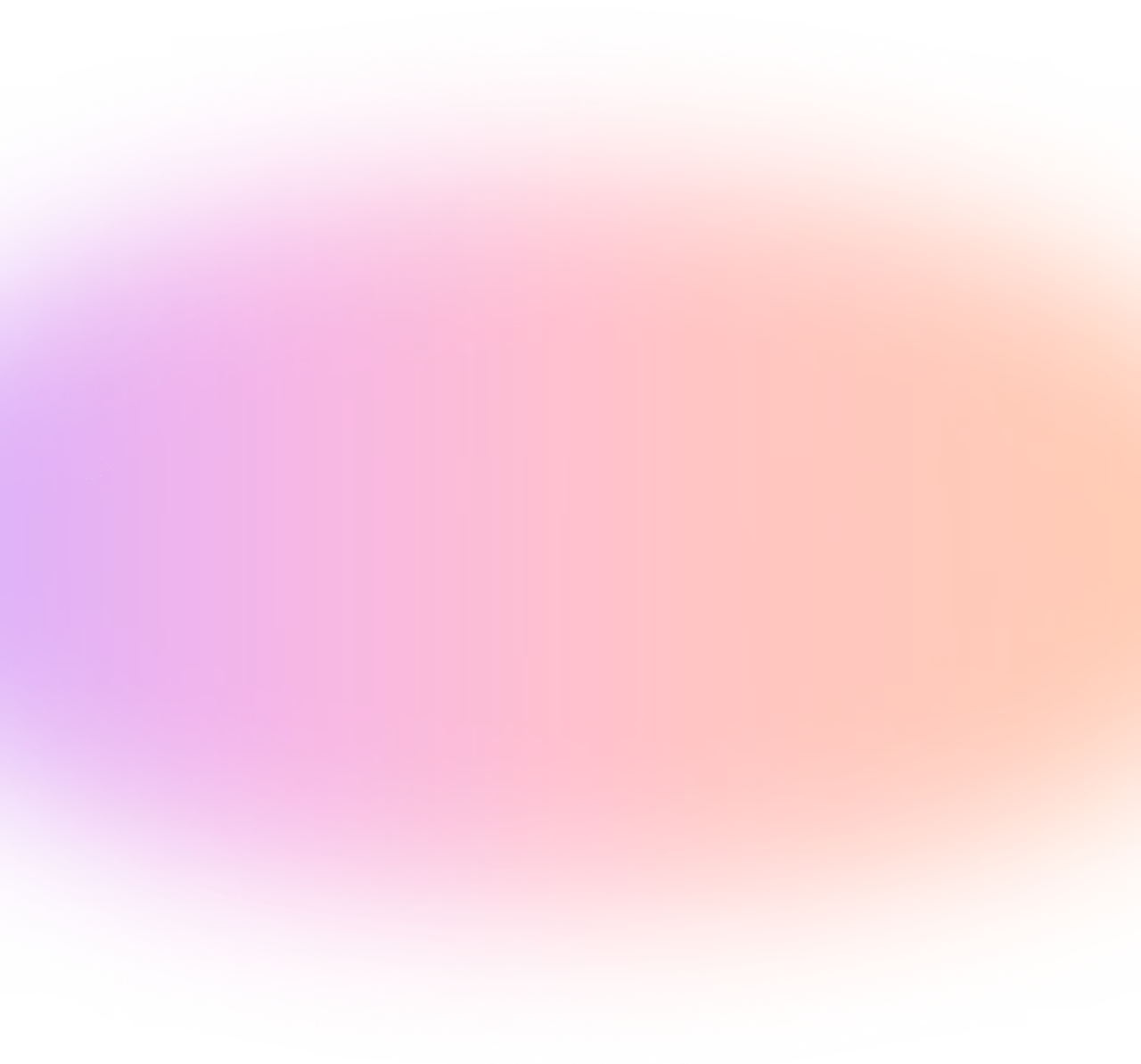 Dégradé ovale de couleurs pastel, passant du violet au rose puis à l'orange.