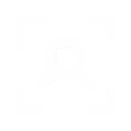 Icône blanche d'un utilisateur encadré par quatre coins, symbolisant la concentration sur une personne.