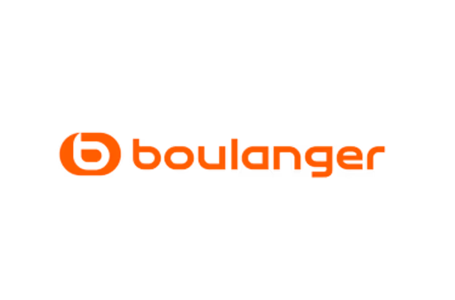 Logo Boulanger en orange sur fond transparent.