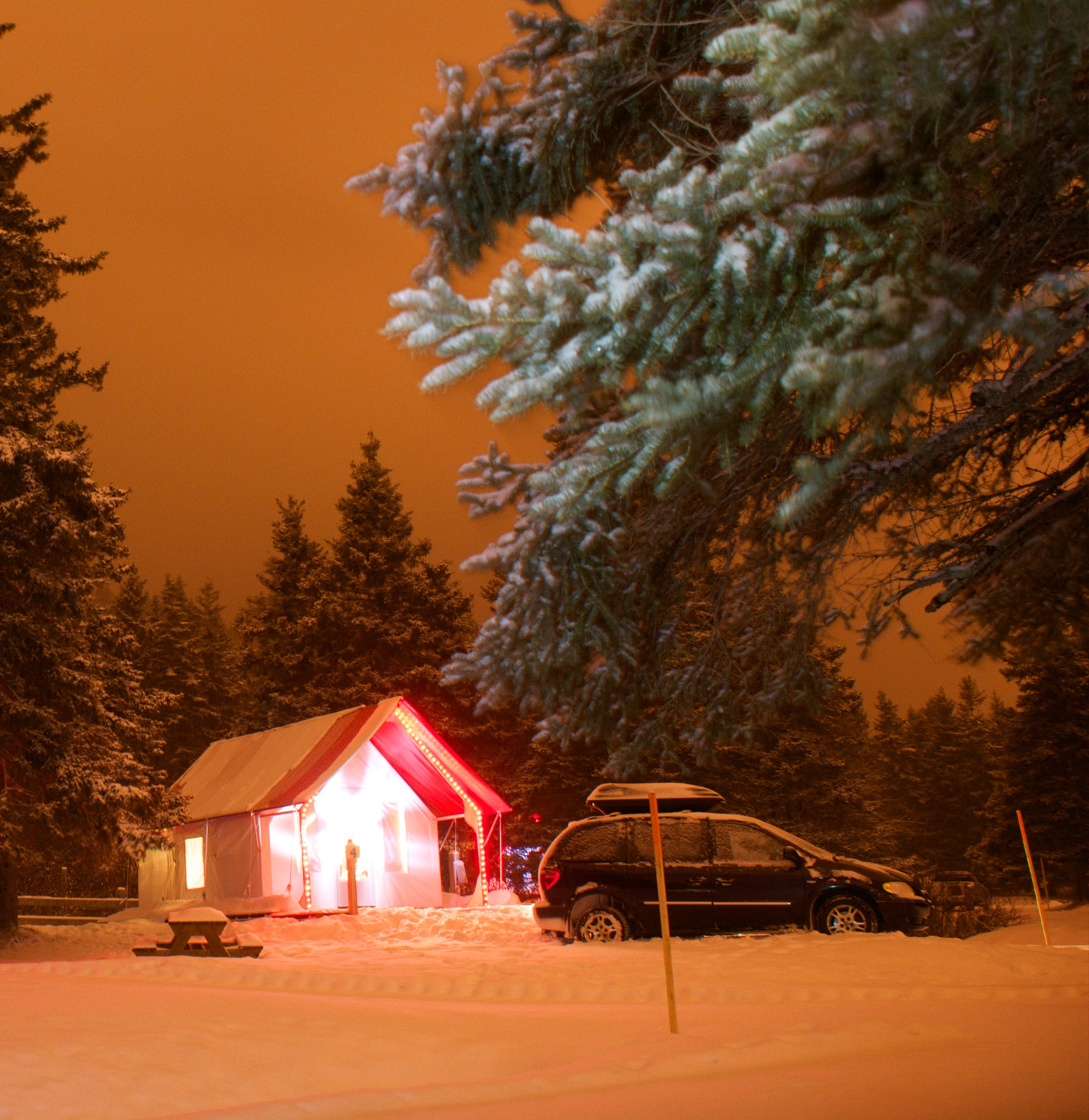 Camping d'hiver confortable