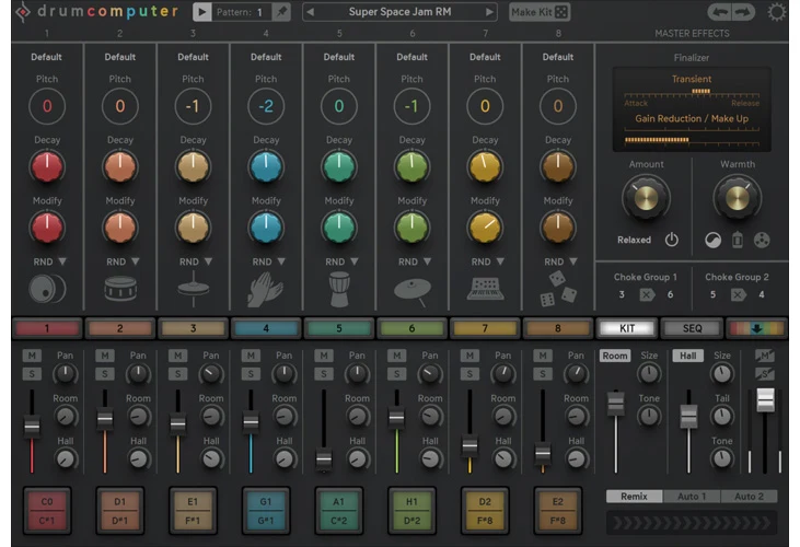 Sugar Bytes DrumComputer drum synthesizer interface