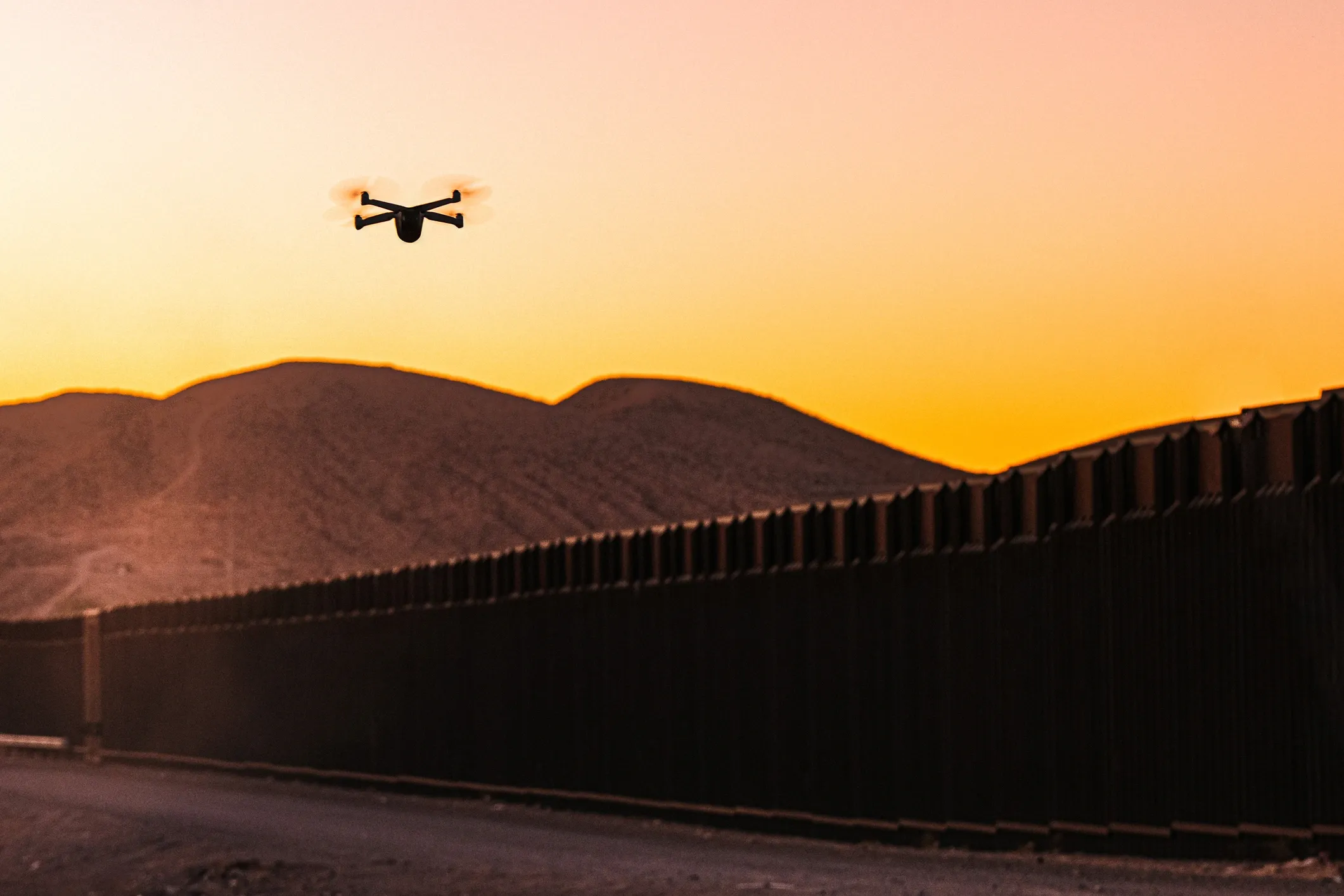 A wall around a property seen from a drones view, showing the power of drones for security and surveillance.