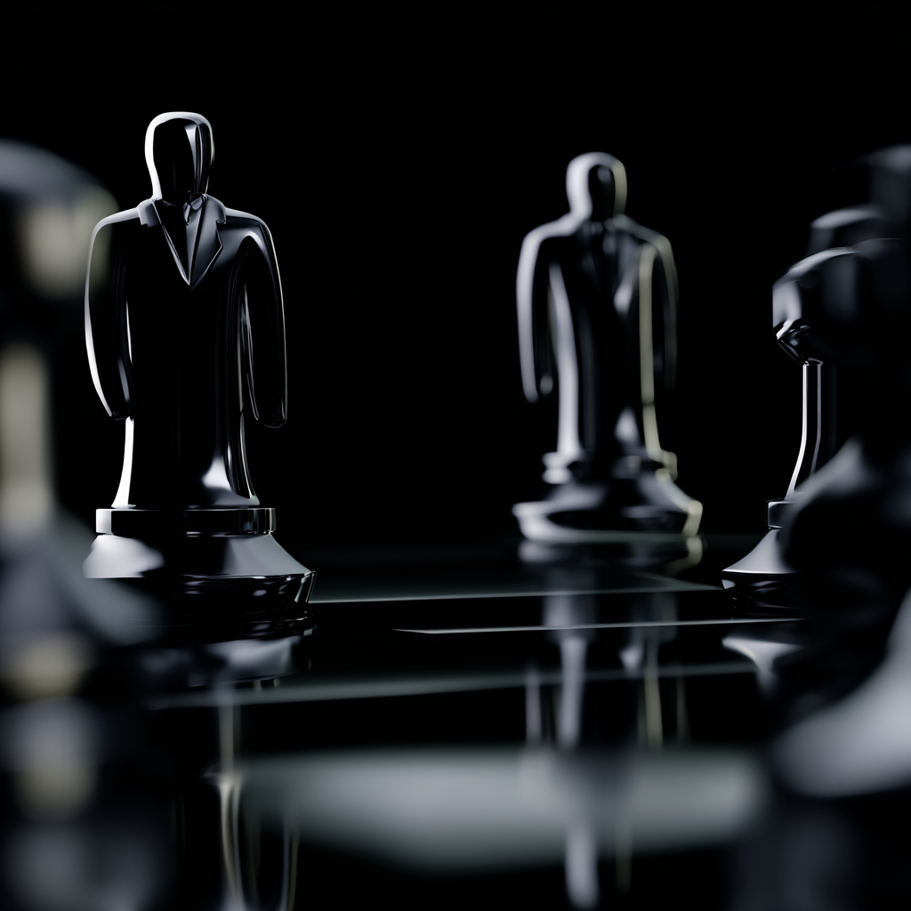 An abstract image in black 3d symbolizing Strategic Consulting