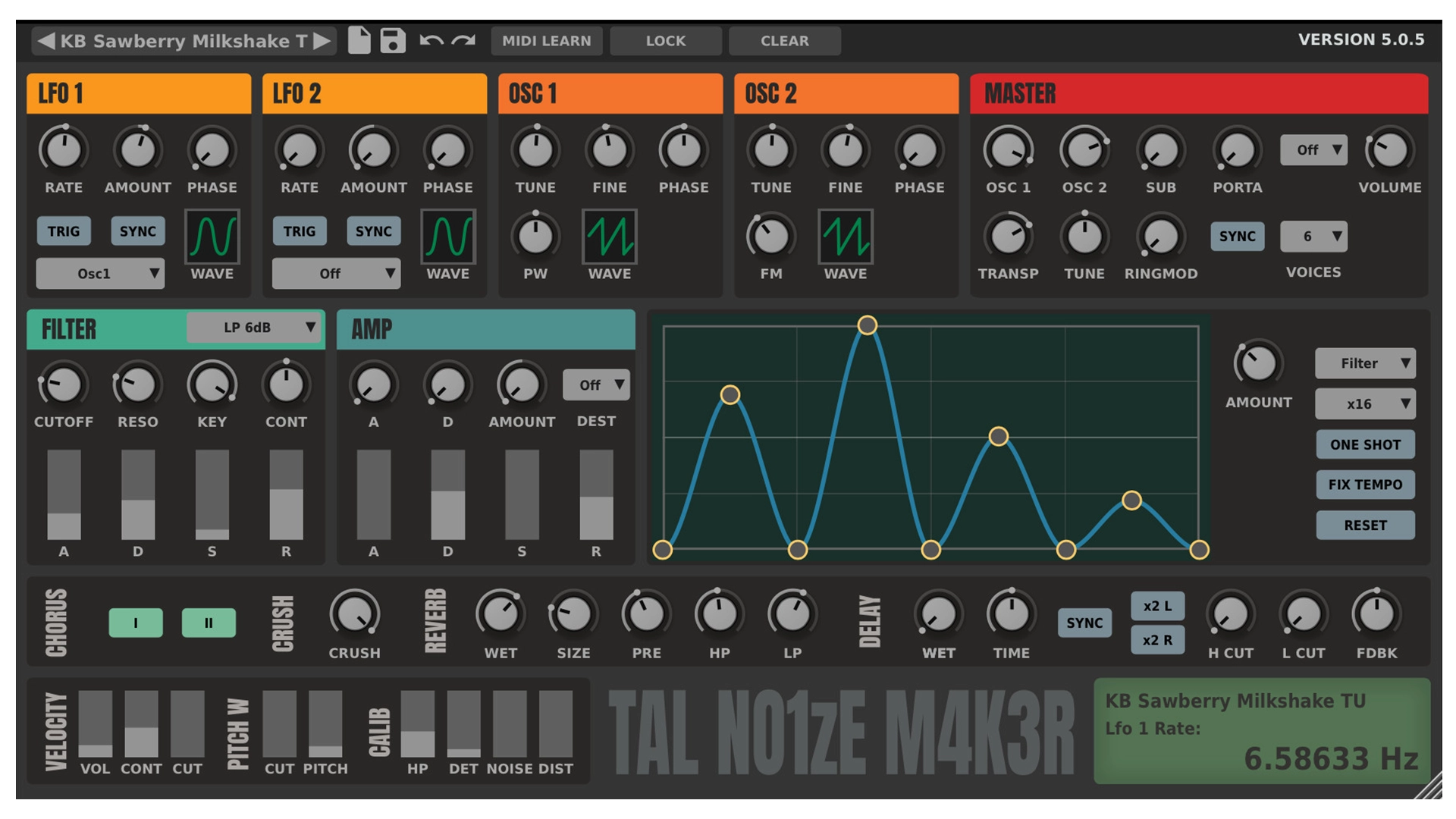 Interface TAL-NoiseMaker