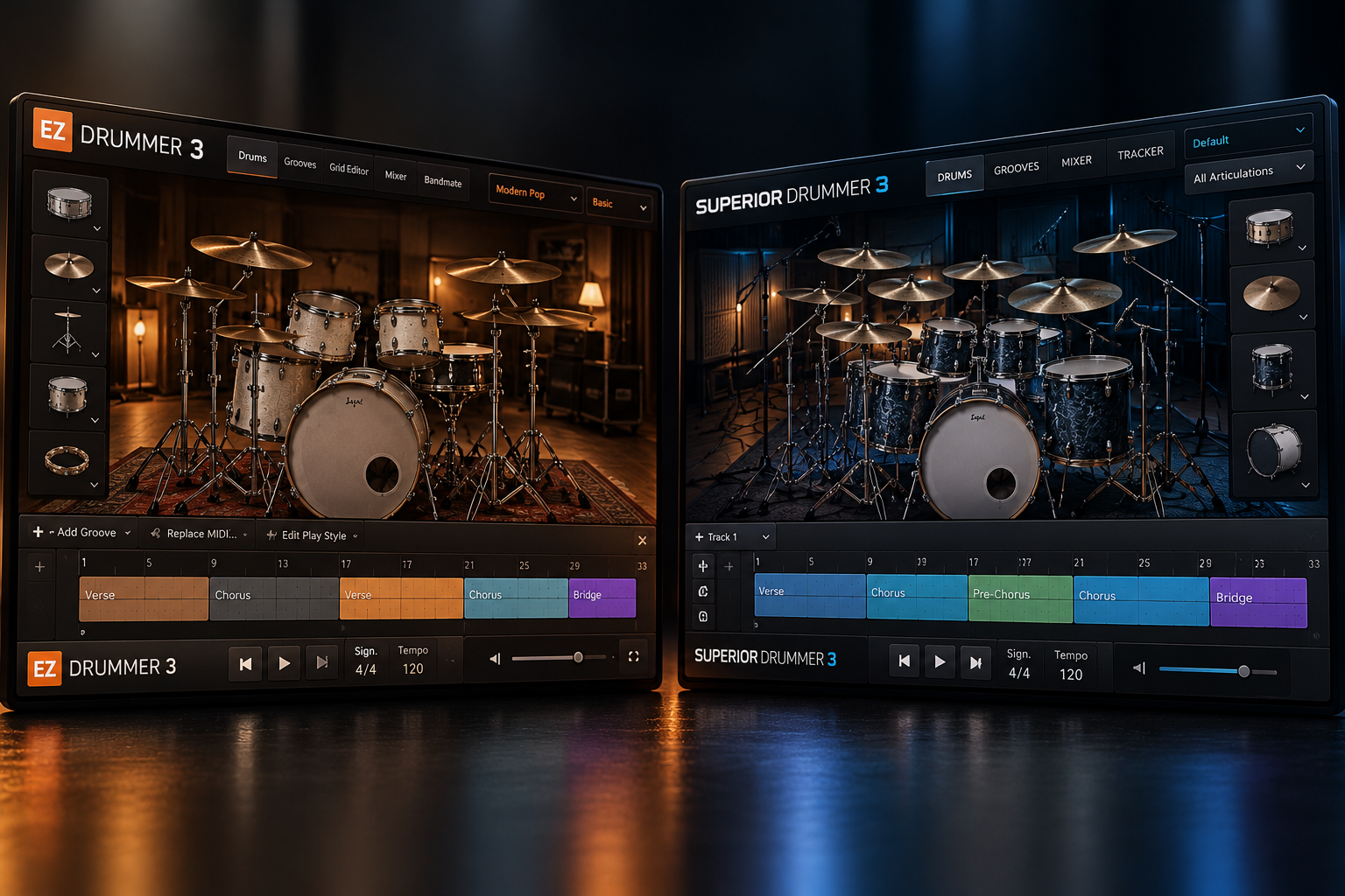 EZdrummer 3 vs Superior Drummer