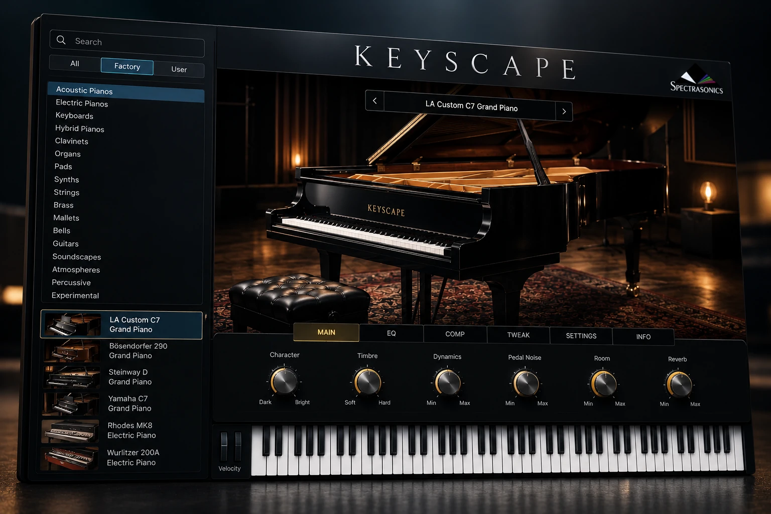 Spectrasonics Keyscape keyboard library for piano and electric piano production