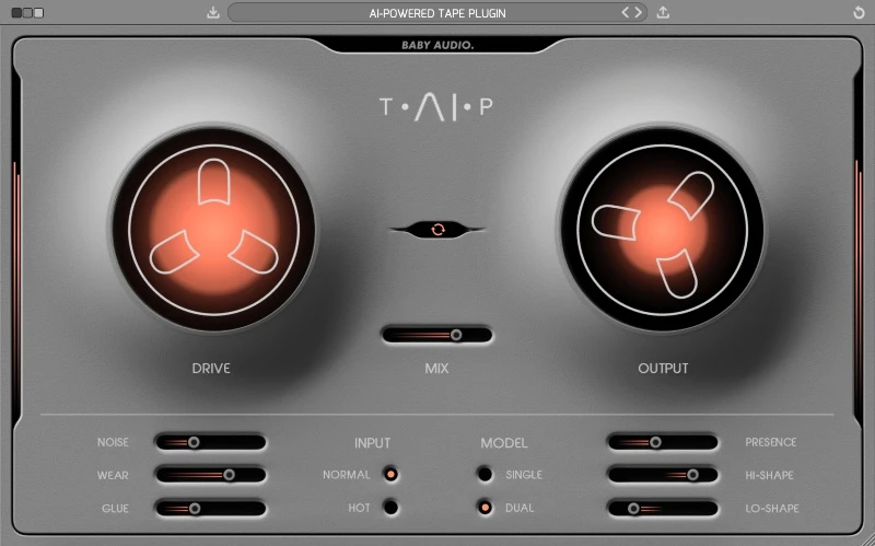 Baby Audio TAIP interface with Drive, Output, Mix and character controls