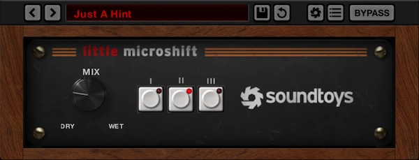 Little MicroShift interface with one Mix knob and three style buttons