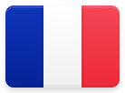 Flag of France with vertical blue, white, and red stripes.
