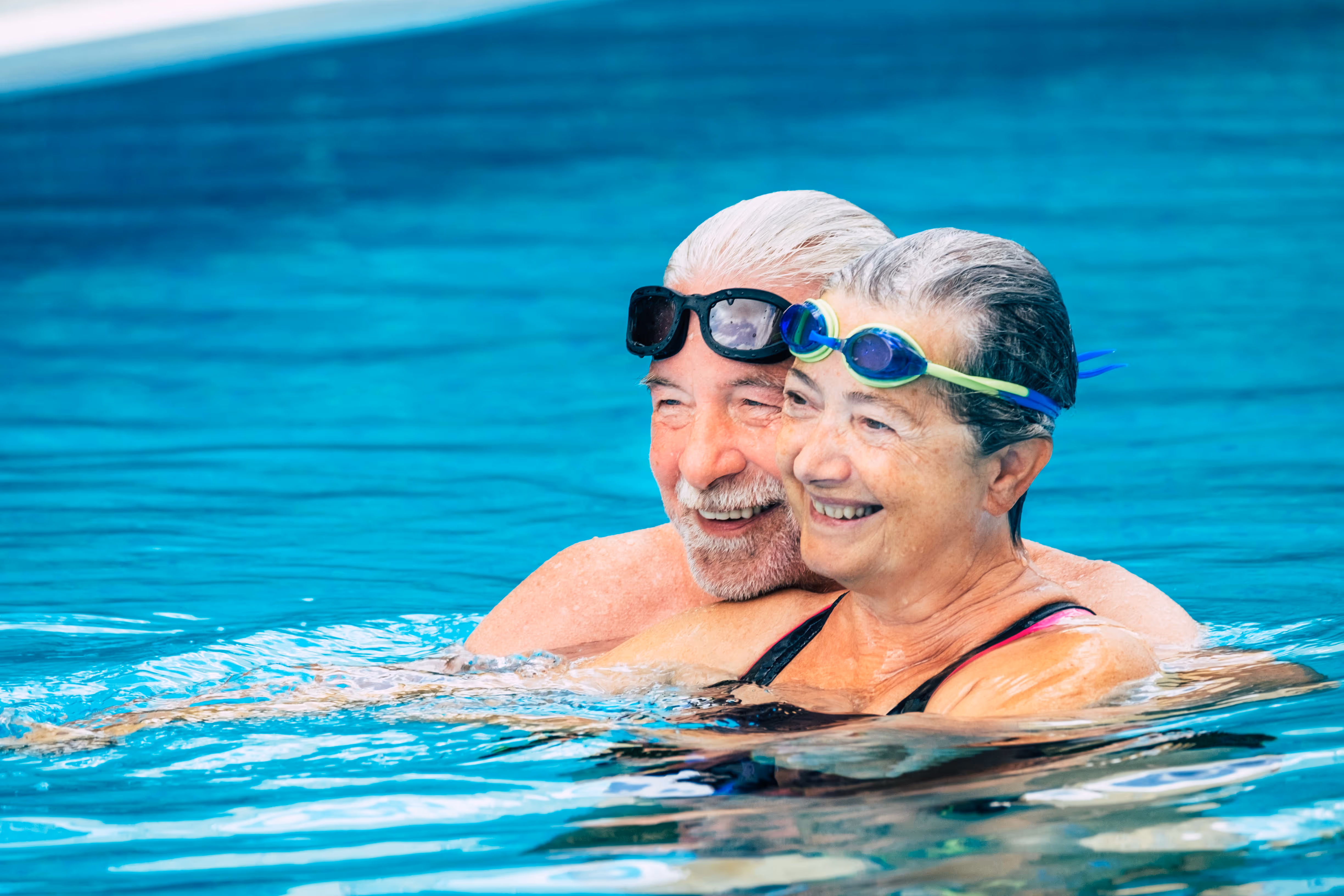 Couple Swimming Stock Photo