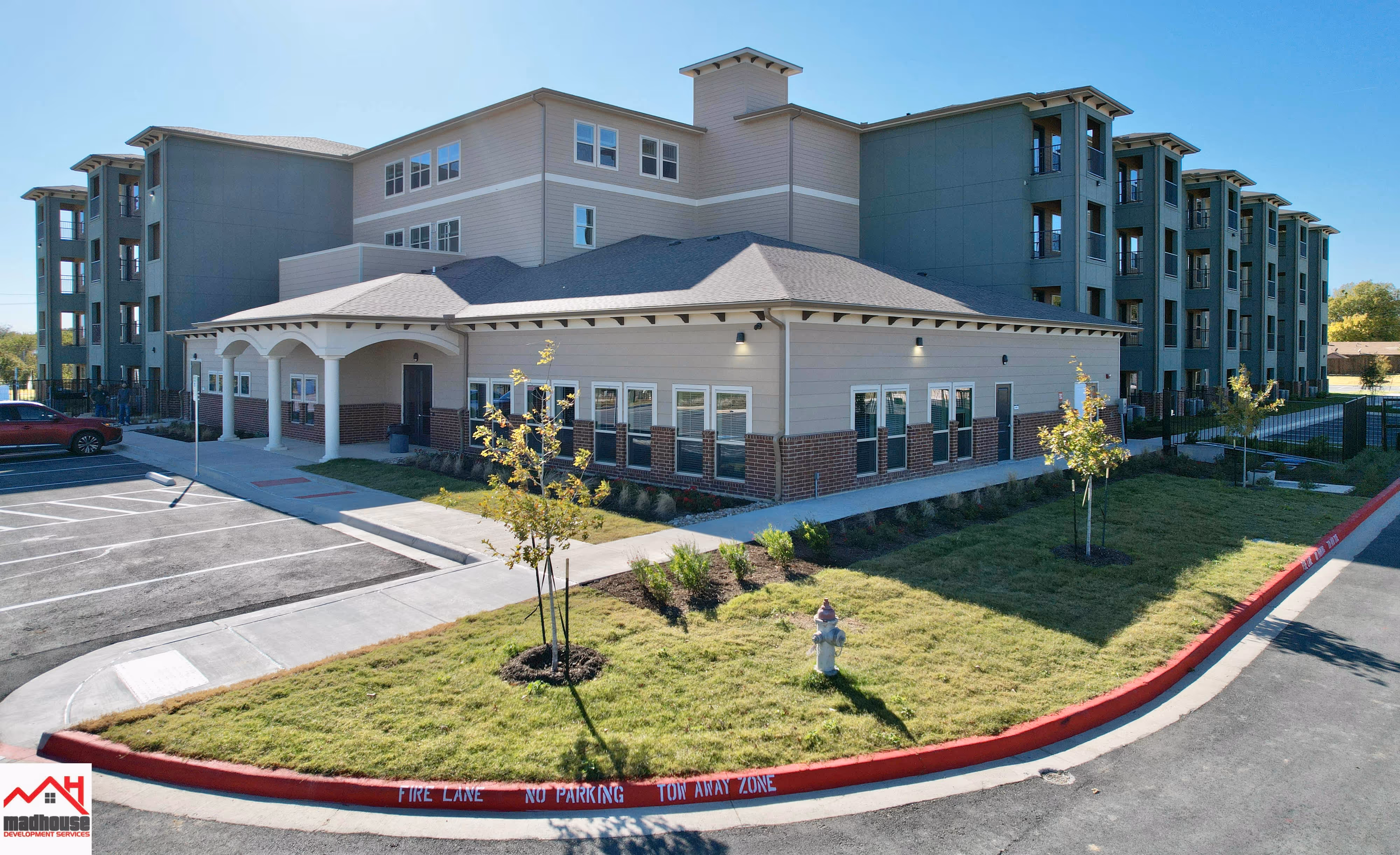 Front view of building