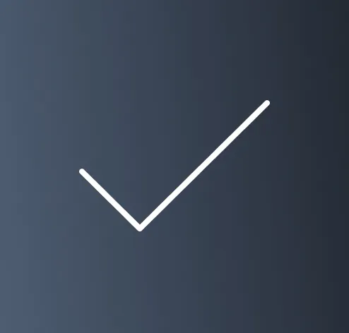 Ein weißes Häkchen-Symbol auf einem dunkelblauen Hintergrund.
