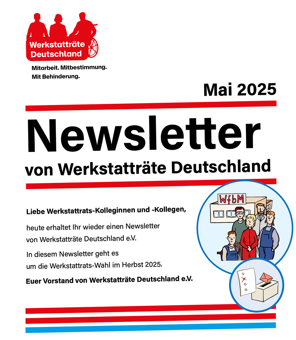 Titelbild des Werkstatträte Deutschland Newsletters