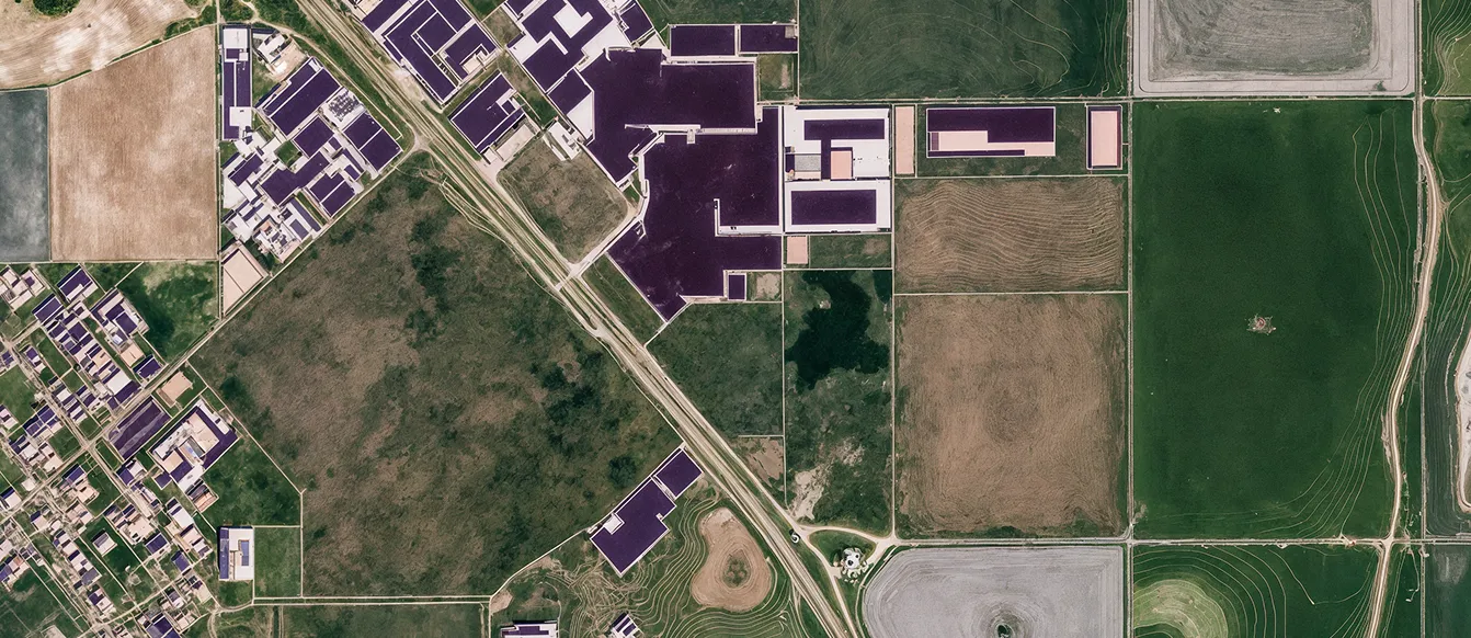 Arial view of a field