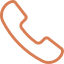 Icône de combiné téléphonique stylisé en orange.