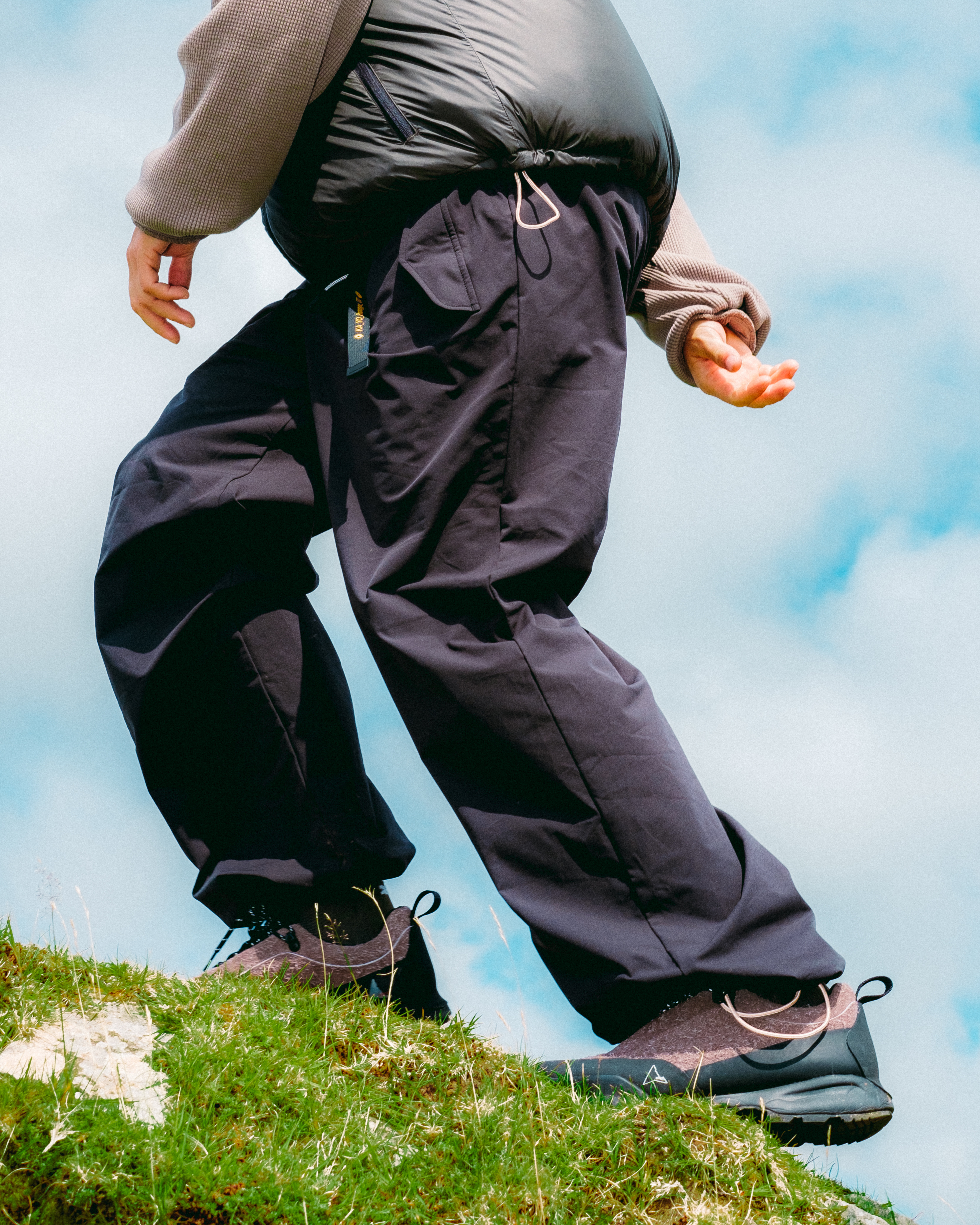 Man walking up hill