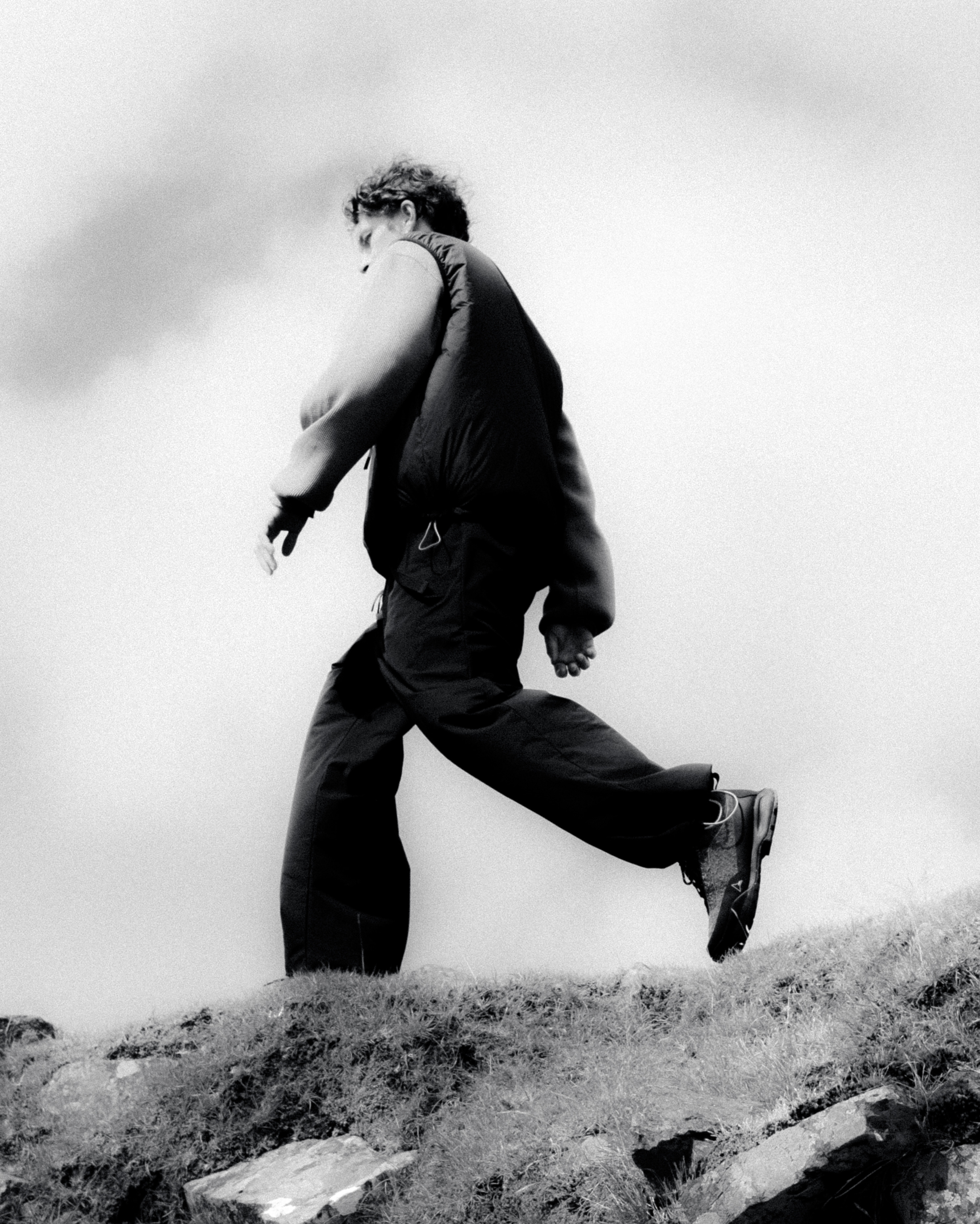 Man walking on hill