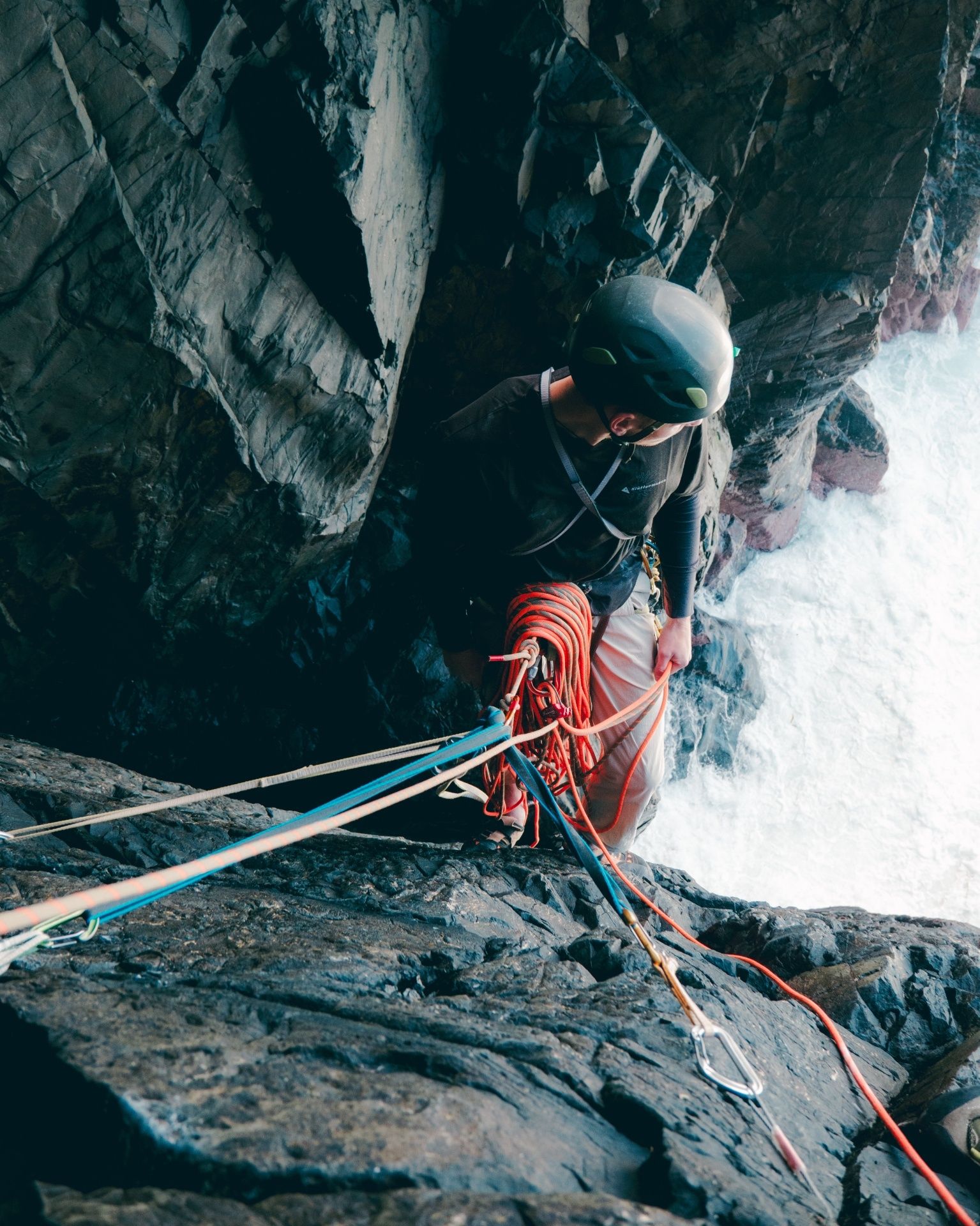 Man rock climbing 