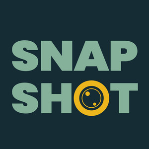 The word SNAPSHOT in uppercase letters with the letter O stylized as a yellow camera lens.
