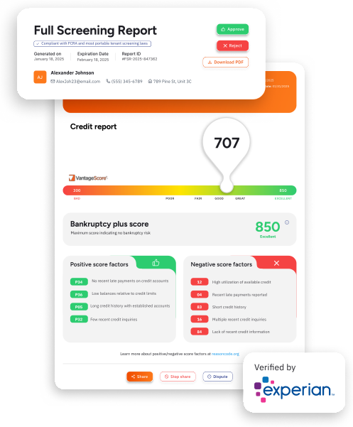 Sample Portable Tenant screening report