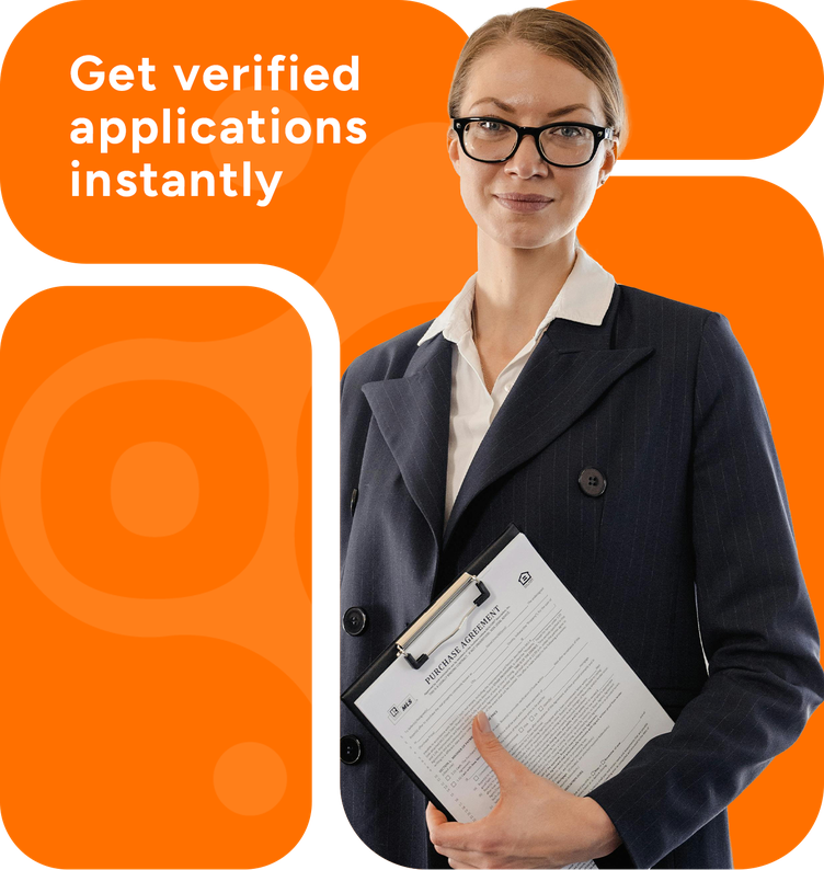 Landlord reviewing a portable tenant screening report