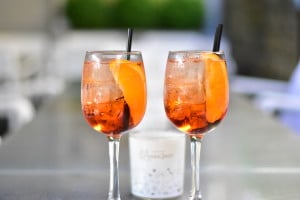 You can sample the Aperol Spritz 2-for-1 all evening - and its perfect on our sunny terrace.
