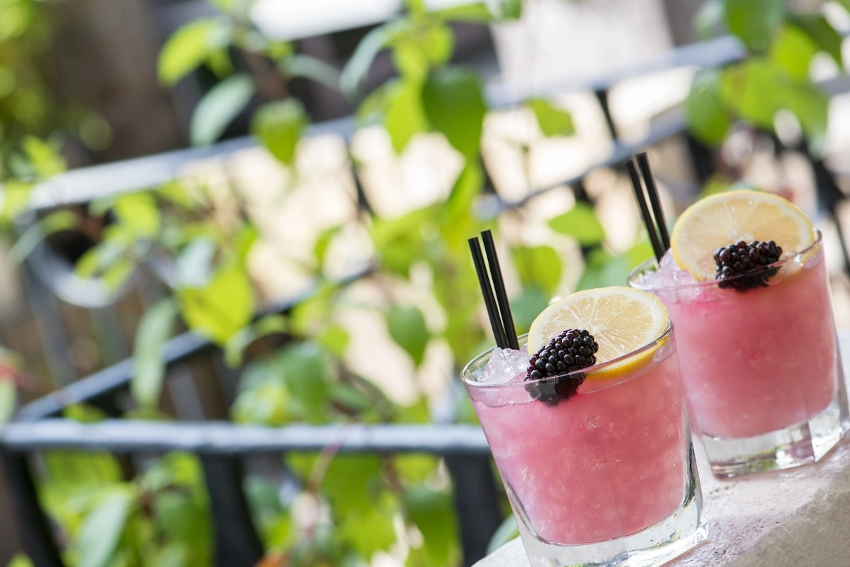 Premium cocktails served on Bath terrace bar