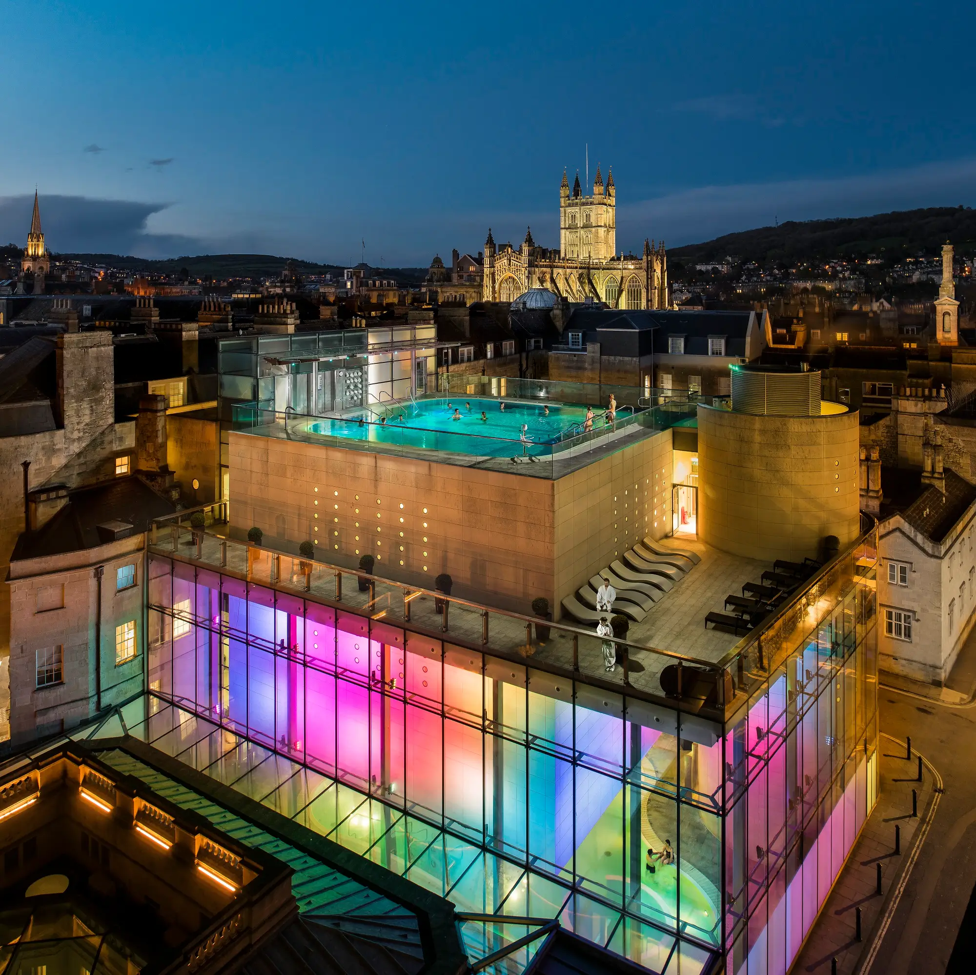 The thermae bath spa is an ideal place to take the edge of the stag do and prepare for the night out in bath that lies ahead