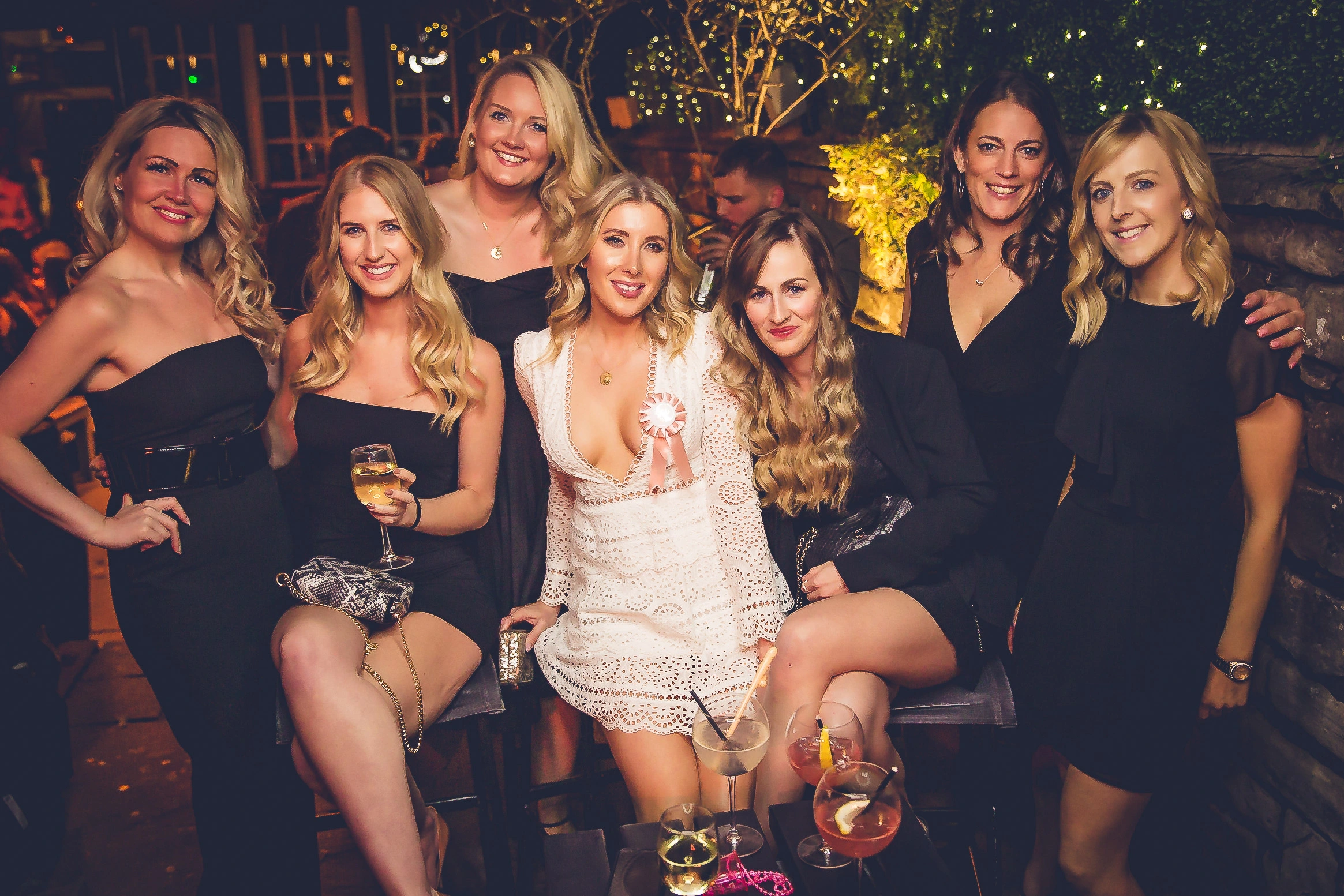 Hen party celebrating at a Bath city centre cocktail bar