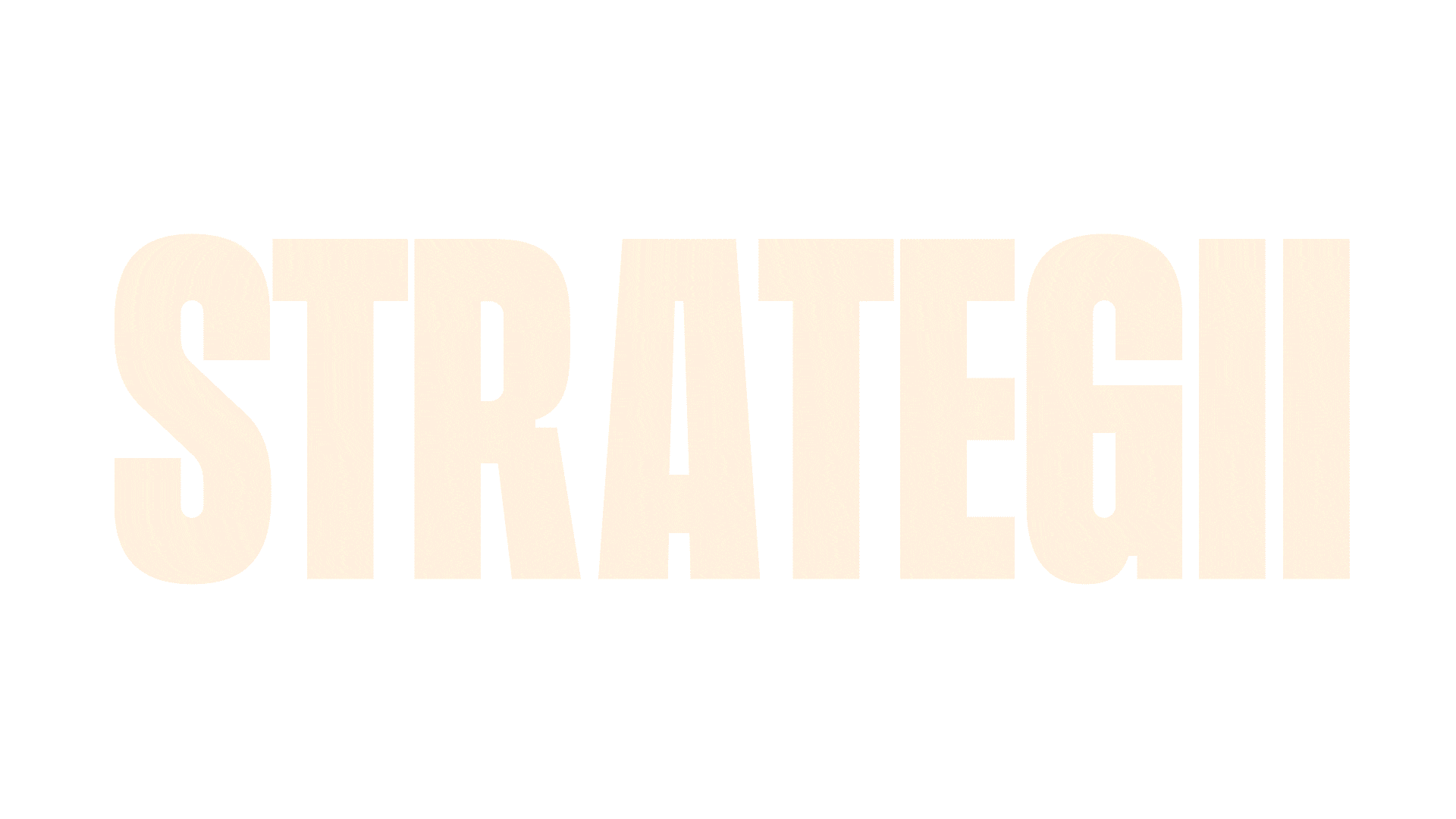 Duży napis STRATEGII na czarnym tle.