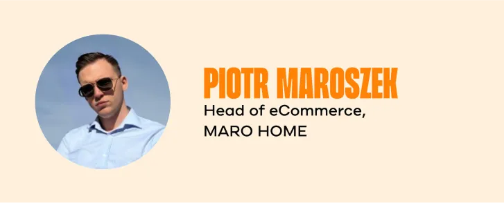 Zdjęcie Piotra Maroszka w okręgu i jego stanowisko szefa eCommerce w MARO HOME.
