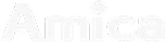 Logo Amica białe napisy na przezroczystym tle.