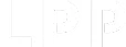Litery LP na białym tle.