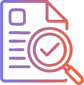 Feuille de papier avec une loupe