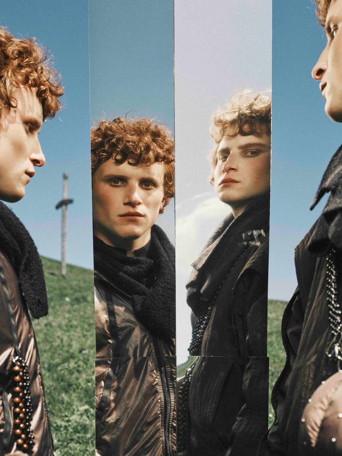 Cinematic still from RESH commercial film — close-up portrait with dramatic lighting