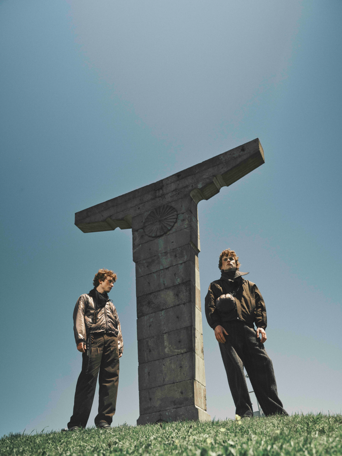 Cinematic still from RESH fashion campaign — wide frame with model