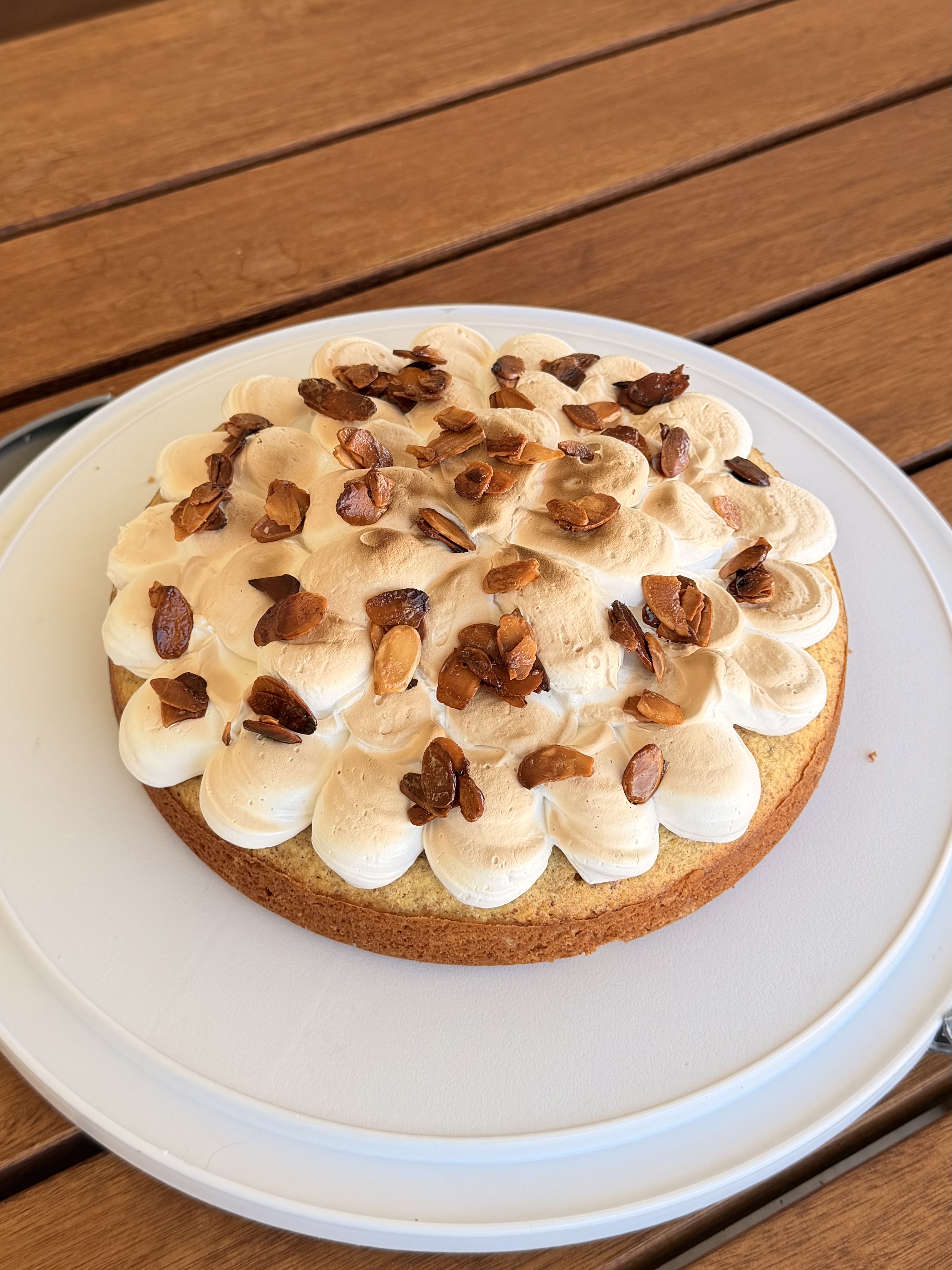 Almond Cake with Lemon Curd & Toasted Marshmallow Meringue