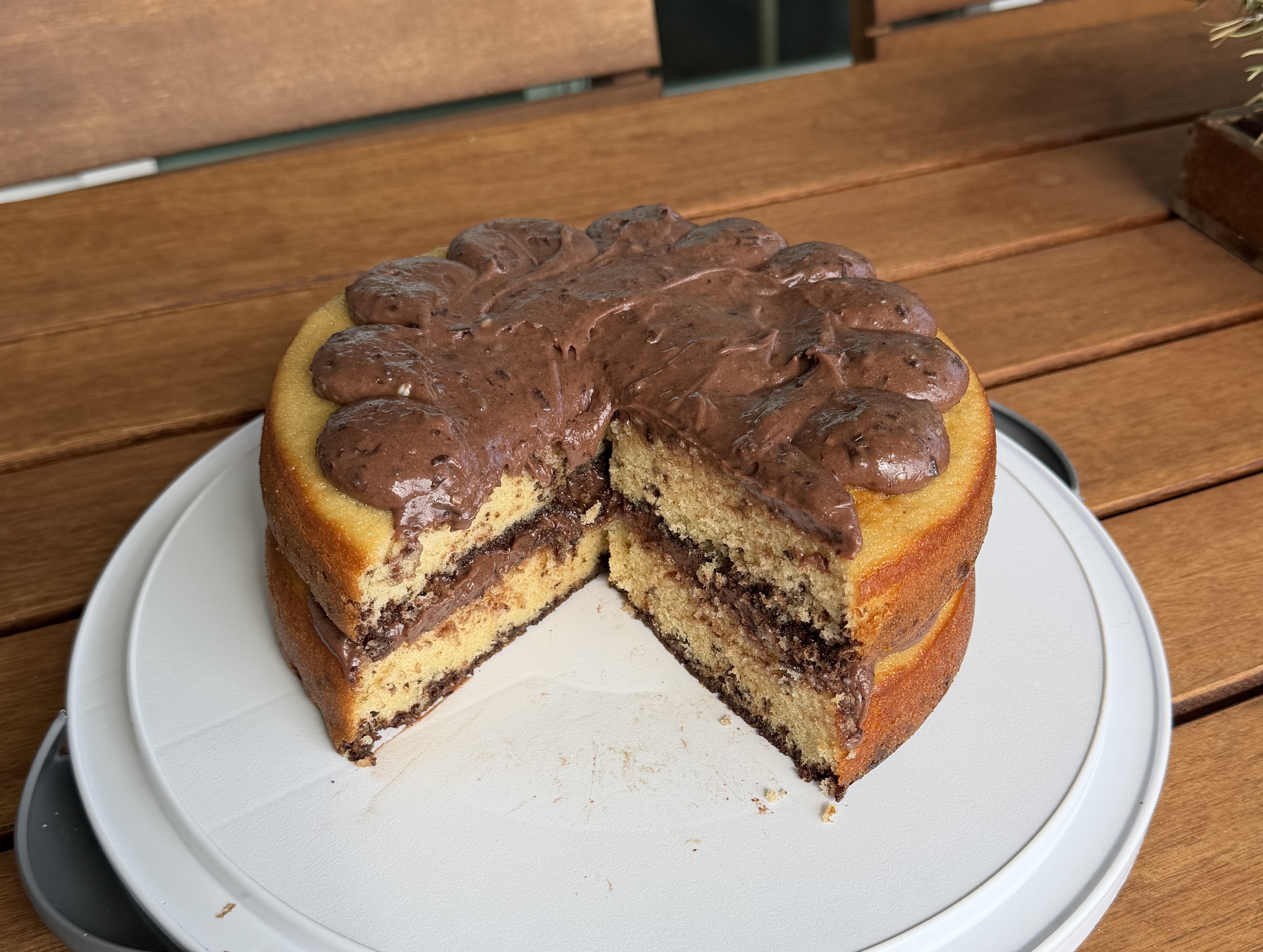 Yellow Cake with Chocolate Speckled Frosting