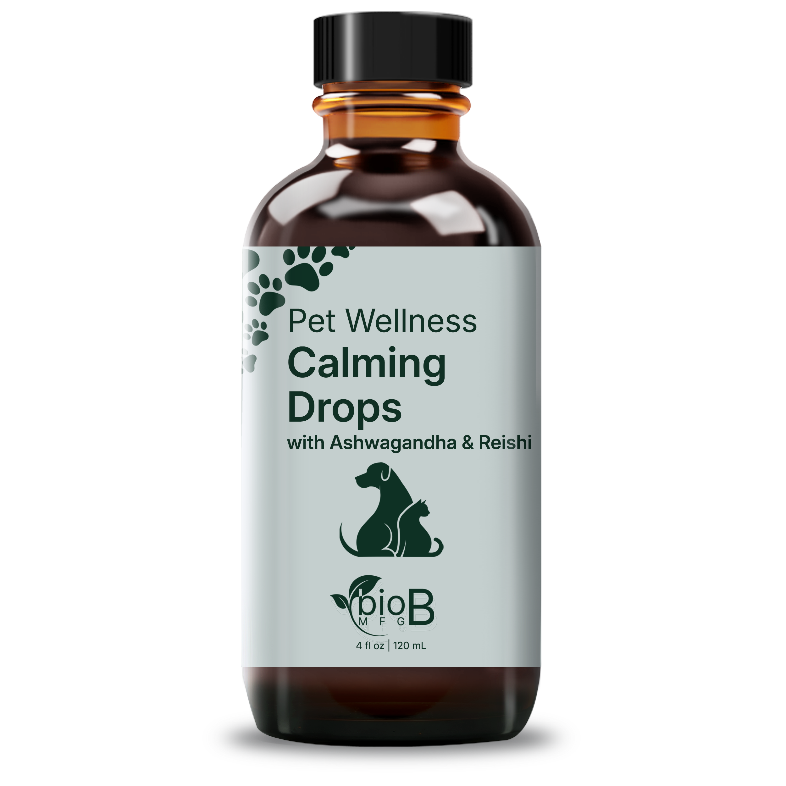 Private Label Calming Drops with Ashwagandha & Reishi, 4oz